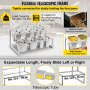 Expandable Spice Rack, 13.8"-23.6" Adjustable, 2-Tier Stainless Steel Organizer Shelf with 4 1/9 Pans 4 1/6 Pan 8 Ladles, Countertop Inclined Holder for Sauce Ingredients Fruits, for Kitchen Use