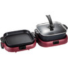 2 in 1 Electric BBQ Pan Grill Hot Pot Foldable Hot Pot BBQ Grill 2100W