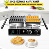 Commercial Waffle Maker, 1600W Rectangle Waffle Maker, 2PCs Commercial Waffle Iron, Waffle Baker Machine w/ 2 Reversible Pans, 122-572? Adjustable Nonstick Waffle Baker w/ Teflon Coating 110V