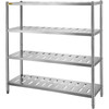 Storage Shelf, 4-Tier Storage Shelving Unit, Stainless Steel Garage Shelf, 59.1 x 17.7 x 61 inch Heavy Duty Storage Shelving, 529 Lbs Total Capacity with Adjustable Height and Vent Holes