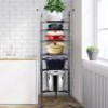 6-Tier Cookware Stand, 61-inch Multi-Layer Pot Rack, Carbon Steel Cookware Shelf, Cookware Storage Tower, Unassembled Kitchen Corner Shelf Rack for Pans, Pots, Baskets and Kettles, Graphite