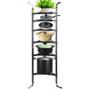 6-Tier Cookware Stand, 61-inch Multi-Layer Pot Rack, Carbon Steel Cookware Shelf, Cookware Storage Tower, Unassembled Kitchen Corner Shelf Rack for Pans, Pots, Baskets and Kettles, Graphite