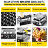 Bubble Waffle Maker, 110V Electric Egg Waffle Maker, 1500W Hong Kong Egg Puff Machine w/2 Reversible Pans, Commercial Bubble Waffle Machine w/Non-Stick Teflon Coating, 122-572? Omelette Maker