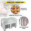 Commercial Rolled Ice Cream Machine, 1800W Stir-Fried Ice Roll Machine Double Pans, Stainless Steel Ice Cream Roll Machine w/ 17.7" Round Pan, Yogurt Cream Machine for Bars Cafs Dessert Shops