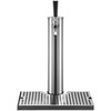 Beer Tower, Single Faucet Kegerator Tower, Stainless Steel Draft Beer Tower with 12" x 7" Drip Tray, 3" Dia. Column Beer Dispenser Tower, Beer Tower Kit with Hose, Wrench, Cover for Home & Bar