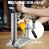 Beer Tower, Single Faucet Kegerator Tower, Stainless Steel Draft Beer Tower with 12" x 7" Drip Tray, 3" Dia. Column Beer Dispenser Tower, Beer Tower Kit with Hose, Wrench, Cover for Home & Bar