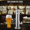Beer Tower, Single Faucet Kegerator Tower, Stainless Steel Draft Beer Tower, 3" Dia. Column Beer Dispenser Tower, Beer Tower Kit With Hose, Wrench, Cover for Home & Bar