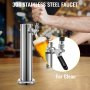 Beer Tower, Single Faucet Kegerator Tower, Stainless Steel Draft Beer Tower, 3" Dia. Column Beer Dispenser Tower, Beer Tower Kit With Hose, Wrench, Cover for Home & Bar