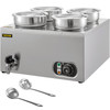 110V Commercial Food Warmer 16.8 Qt Capacity, 1500W Electric Soup Warmer Adjustable Temp.86-185?, Stainless Steel Countertop Soup Pot with Tap, Bain Marie Food Warmer for Cheese/Hot Dog/Rice