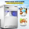 110V Commercial Snowflake Ice Maker 154LBS/24H, ETL Approved Food Grade Stainless Steel Flake Ice Machine Freestanding Flake Ice Maker for Seafood Restaurant, Water Filter and Spoon Included
