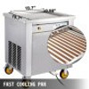 Commercial Rolled Ice Cream Machine, 1350W Stir-Fried Yogurt Cream Maker, Ice Cream Roll Machine w/ 19.7-Inch Square Pan, 2 Defrost Methods (Button & Pedal), Perfect for Bars Cafes Dessert Shops