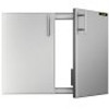 BBQ Access Double Door 36W x 23H Inch BBQ Door Stainless Steel with Storage Outdoor Kitchen Doors for Commercial BBQ Island