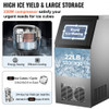 Commercial Ice Maker Machine, 100lbs/24h Stainless Steel Under Counter Ice Maker with 22lbs Storage Bin, 4x8 Cubes Ready in 15 Mins, Water Filter & Scoop Included, for Bar Office Coffee Shop