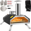 Portable Pizza Oven, 12" Pellet Pizza Oven, Stainless Steel Pizza Oven Outdoor, Wood Burning Pizza Oven w/Foldable Feet Portable Wood Oven w/Complete Accessories & Pizza Bag for Outdoor Cooking