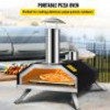 Portable Pizza Oven, 12" Pellet Pizza Oven, Stainless Steel Pizza Oven Outdoor, Wood Burning Pizza Oven w/Foldable Feet Portable Wood Oven w/Complete Accessories & Pizza Bag for Outdoor Cooking