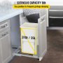 Pull-Out Trash Can, 37Qt Single Bin, Under Mount Kitchen Waste Container with Soft-Close Slides, 33 lbs Load Capacity & Door-Mounted Brackets, Garbage Recycling Bin for Kitchen Cabinet, White