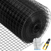 Hardware Cloth, 48" x 50' & 1"x1" Mesh Size, Galvanized Steel Vinyl Coated 16 Gauge Chicken Wire Fencing w/A Cutting Plier & A Pair of Fabric Gloves, for Garden Fencing & Pet Enclosures, Black