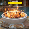 Drop in Fire Pit Pan, 31" x 31" Round Fire Pit Burner, Stainless Steel Gas Fire Pan, Fire Pit Burner Pan w/ 1 Pack Volcanic Rock Fire Pit Insert w/ 300K BTU for Keeping Warm w/ Family & Friends