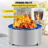 Smokeless Fire Pit, Stainless Steel Stove Bonfire, Large 27.6 inch Diameter Wood Burning Fire Pit, Outdoor Stove Bonfire Fire Pit, Portable Smokeless Fire Bowl for Picnic Camping Backyard Silver