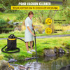 Pond Vacuum Cleaner, 1400W Motor in Continuous Intermittent Cycle, 120V Motor w/15 ft Electric Wire, 4 Brush Heads, 4 Extended Tubes, 1 Filter Bag for Multi-use Cleaning Above Ground