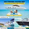 Inflatable Floating Dock 6 x 5 ft, Inflatable Dock Platform 6 Inch Thick, Inflatable Swim Platform 3-5 People, Floating Dock with Electric Air Pump, Floating Platform for Pool Beach Ocean