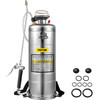 3.5Gal Stainless Steel Sprayer,l Set with 20" Wand& Handle& 3FT Reinforced Hose, Hand Pump Sprayer with Pressure Gauge&Safety Valve, Adjustable Nozzle Suitable for Gardening& Sanitizing (100-45190)