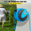 Retractable Hose Reel, 5/8 inch x 90 ft, Any Length Lock & Automatic Rewind Water Hose, Wall Mounted Garden Hose Reel w/ 180Ã¸ Swivel Bracket and 7 Pattern Hose Nozzle, Blue