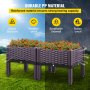Plastic Raised Garden Bed, 2 Pcs Planter Grow Box, 9.1" H Self-Watering Elevated w/Legs for Flowers, Vegetables, Fruits, Herbs, Indoor/Outdoor Use, Brown Realistic Rattan