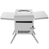 Tent Wood Stove 17.5x14.7x10.6 inch, Camping Wood Stove 304 Stainless Steel With Folding Pipe, Portable Wood Stove 95.7 inch Total Height For