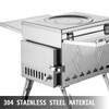 Tent Wood Stove 17.5x14.7x10.6 inch, Camping Wood Stove 304 Stainless Steel With Folding Pipe, Portable Wood Stove 95.7 inch Total Height For