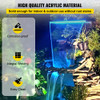 Fountain Spillway 23.6x3.2x8.1 Inch, Pool Waterfall Fountain 17 Colors Led, Pool Water Fall Kit with Remote, Pool Spillway Solid Acrylic Pool Waterfall for Garden Pond, Swimming Pool, Square