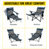 Folding Camp Chair with Footrest Mesh, Portable Lounge Chair with Cup Holder and Storage Bag, for Camping Fishing and Other Outdoor Activities (Blue)