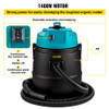 Pond Vacuum Cleaner, 1400W Motor in Single Chamber Suction System, 120V Motor w/15 ft Electric Wire, 4 Brush Heads, 4 Extended Tubes, 1 Filter Bag for Multi-use Cleaning Above Ground