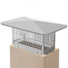 Chimney Cap, 8" x 17" Flue Caps, 304 Stainless Steel Fireplace Chimney Cover, Adjustable Metal Spark Arrestor with Bolts Screws, Mesh Chimney Flue Cover for Outside Existing Clay Flue Tile