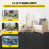 Boat Carpet, 6 ft x 23 ft Marine Carpet for Boats, Waterproof Black Indoor Outdoor Carpet with Marine Backing Anti-Slide Marine Grade Boat Carpet Cuttable Easy to Clean Patio Rugs Deck Rug