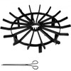 28in Fire Grate Log Grate ,Wagon Wheel Firewood Grates 16 Iron Bars, Fireplace Grates Burning Rack Holder 6 Legs for Indoor Chimney, Hearth Wood Stove and Outdoor Camping Fire Pit