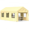 Carport Canopy Car Canopy 10 x 20ft w/ 8 Legs Sidewalls Windows Yellow