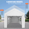 Carport Canopy Car Canopy 10 x 20ft w/ 8 Legs Sidewalls Windows White