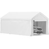 Carport Canopy Car Shelter Tent 13 x 20ft with 8 Legs and Sidewalls White