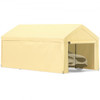Carport Canopy Car Shelter Tent 10 x 20ft with 8 Legs and Sidewalls Yellow