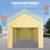 Carport Canopy Car Shelter Tent 10 x 20ft with 8 Legs and Sidewalls Yellow