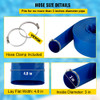 Discharge Hose, 3" x 105', PVC Lay Flat Hose, Heavy Duty Backwash Drain Hose with Clamps, Weather-proof & Burst-proof, Ideal for Swimming Pool & Water Transfer, Blue