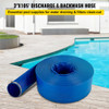 Discharge Hose, 3" x 105', PVC Lay Flat Hose, Heavy Duty Backwash Drain Hose with Clamps, Weather-proof & Burst-proof, Ideal for Swimming Pool & Water Transfer, Blue