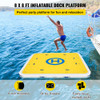 Inflatable Dock Floating Platform, 8 x 8 ft, 3-5 Person Capacity, 6 inches Thick, Swim Dock with Hand Pump, Electric Air Pump & Storage Bag, Drop Stitch PVC Non-Slip Raft for Pool Beach Ocean