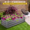 Galvanized Raised Garden Bed, 48" x 24" x 10", Steel Metal Planter Box Kit, Plant Boxes Outdoor for Growing Vegetables, Flowers, Fruits, Herbs, and Succulents, Gray