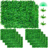 Artificial Boxwood Panel UV 10pcs Boxwood Hedge Wall Panels Artificial Grass Backdrop Wall 24X16" 4cm Green Grass Wall Fake Hedge for Decor Privacy Fence Indoor Outdoor Garden Backyard