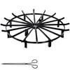 36in Fire Grate Log Grate ,Wagon Wheel Firewood Grates 16 Iron Bars, Fireplace Grates Burning Rack Holder 10 Legs for Indoor Chimney, Hearth Wood Stove and Outdoor Camping Fire Pit