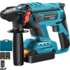 SDS-Plus Heavy Duty Rotary Hammer Drill, 900 rpm & 4500 bpm Variable Speed Electric Hammer, 4 Functions Cordless Drill w/ LED Light & Ruler, 360° Rotary Handle 18V Batteriesx2 Demolition Hammer