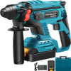 SDS-Plus Rotary Hammer Drill, 900 rpm & 450 bpm Variable Speed Electric Hammer, 4 Functions Cordless Drill w/ LED Light & Ruler, 360ø Rotary Handle Jack Hammer for Concrete, Steel, and Wood