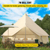 Canvas Bell Tent, Waterproof & Breathable 100% Cotton Retro and Luxury Yurt with Stove Jack, 5m Diameter, Large Canopy Used in Summer, for Family Camping, Outdoor Glamping, Party in 4 Seasons